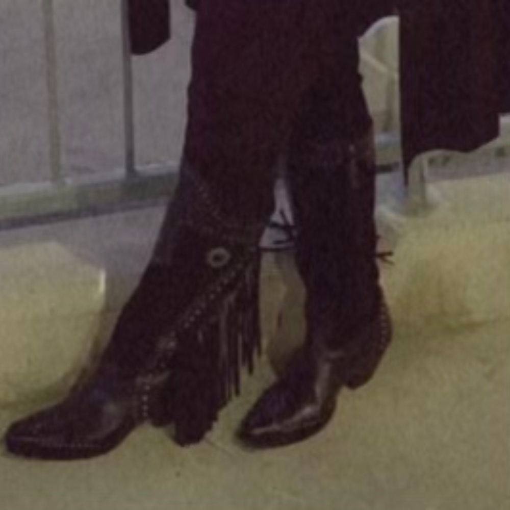 Buckle  Black Tassel Boots